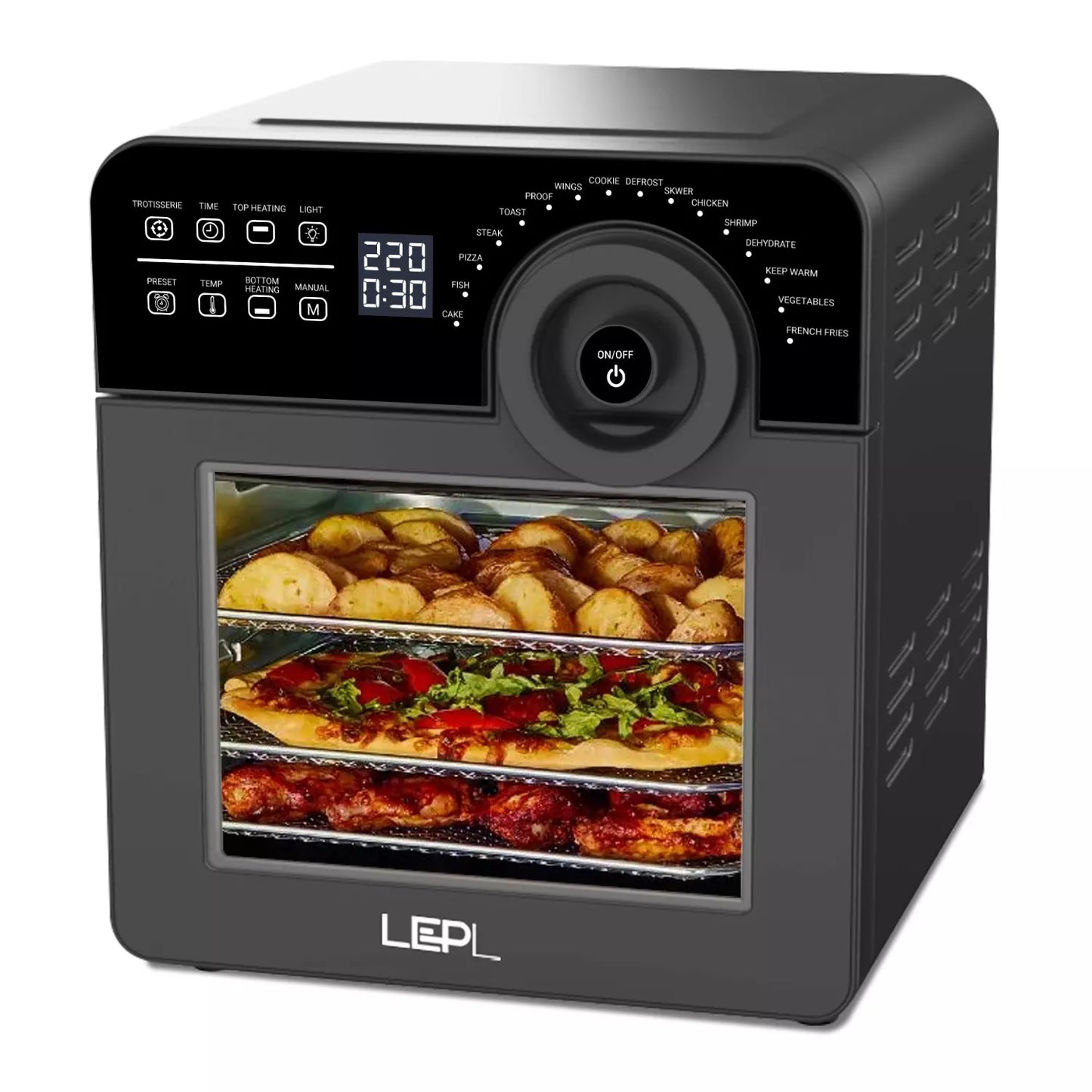 LEPL LAF526 Crispify Air Fryer Oven 14 L,1700 W, 16 Preset Programs| Roast, Dehydrate, Bake,Fry, Rotisserie, Grill, Convection | Touch, Digital display, Rapid Air Tech, Temp &Timer Control,1 Year Warranty