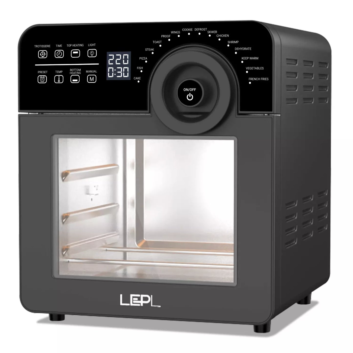 LEPL LAF526 Crispify Air Fryer Oven 14 L,1700 W, 16 Preset Programs| Roast, Dehydrate, Bake,Fry, Rotisserie, Grill, Convection | Touch, Digital display, Rapid Air Tech, Temp &Timer Control,1 Year Warranty