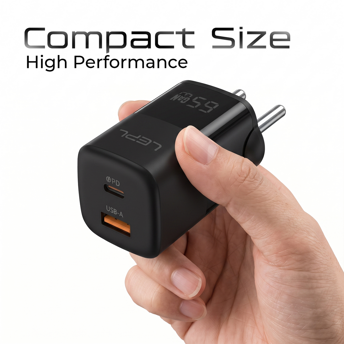 LEPL GaN Pro 65WAC 65W GaN Wall Charger, Black