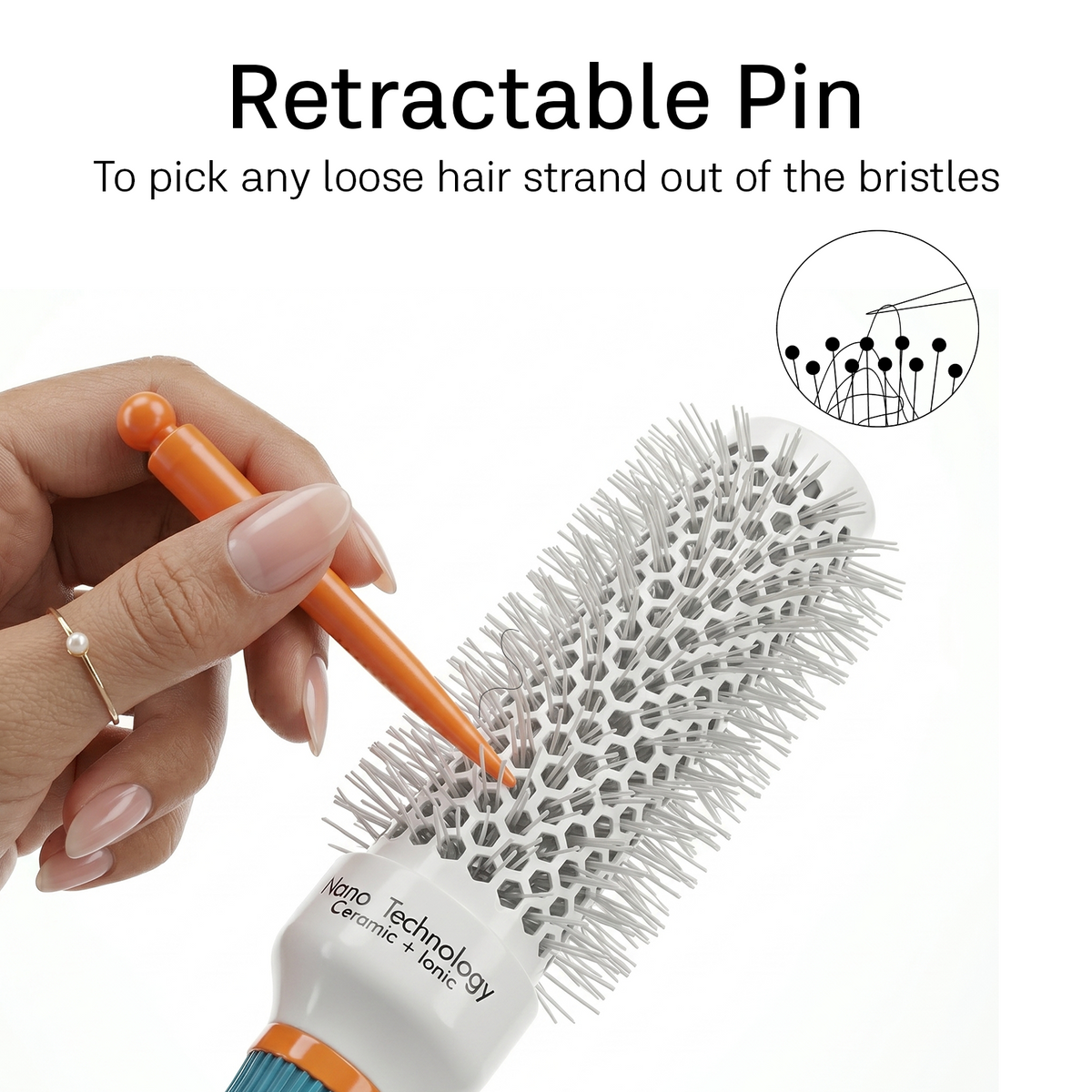 LEPL Ionic BlueWave Professional Round Hair Brush, 32mm, Blue & White