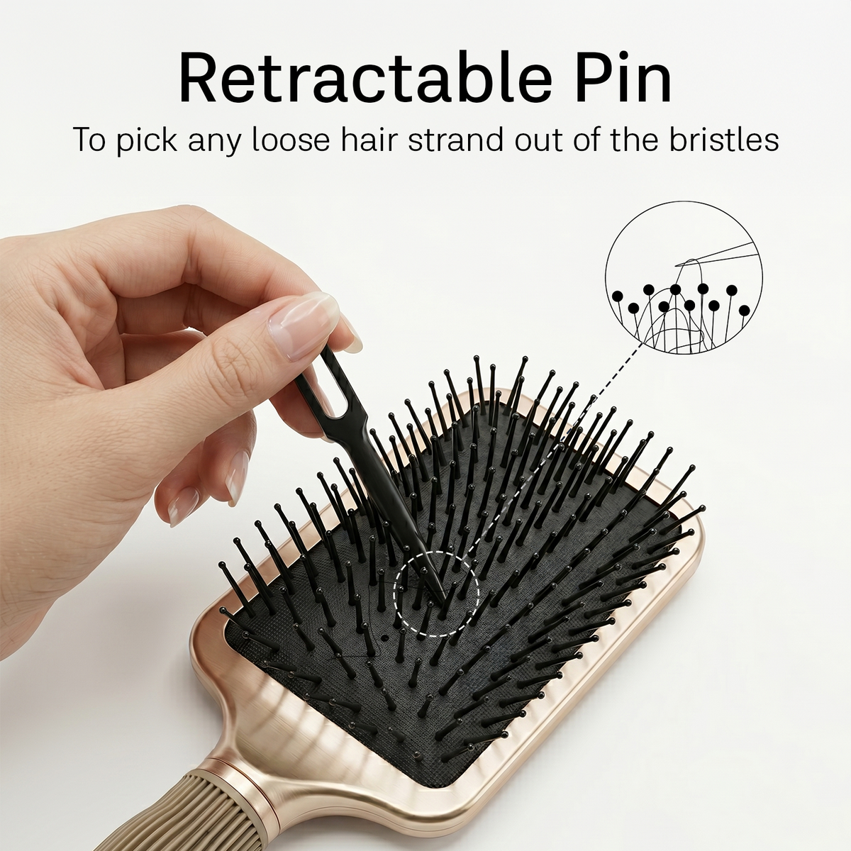 LEPL Studio Pro Paddle Hair Brush, Blush Gold