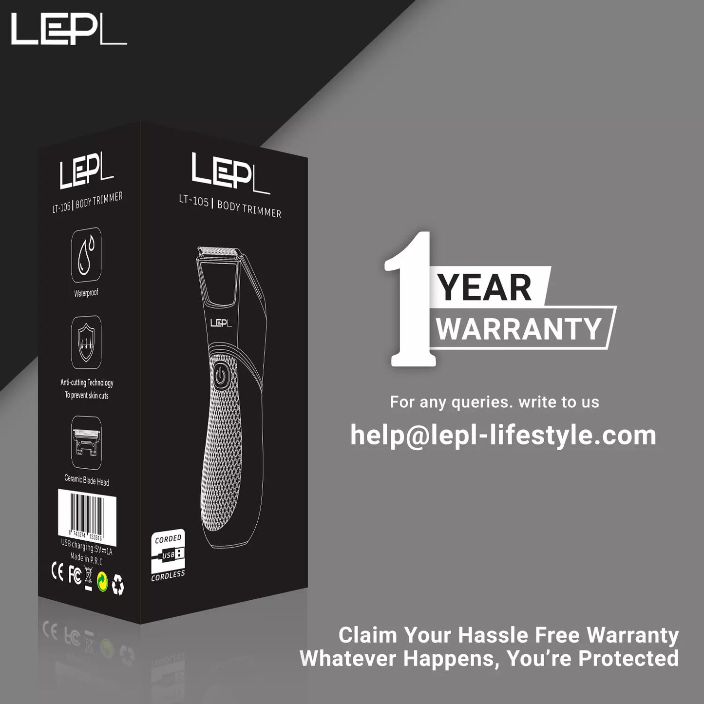 LEPL LT-105 Body Hair Trimmer For Men