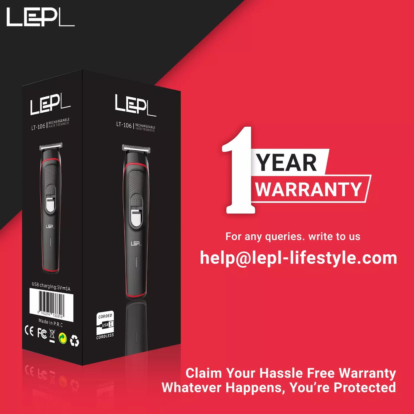 LEPL LT-106 Hair Trimmer For Men