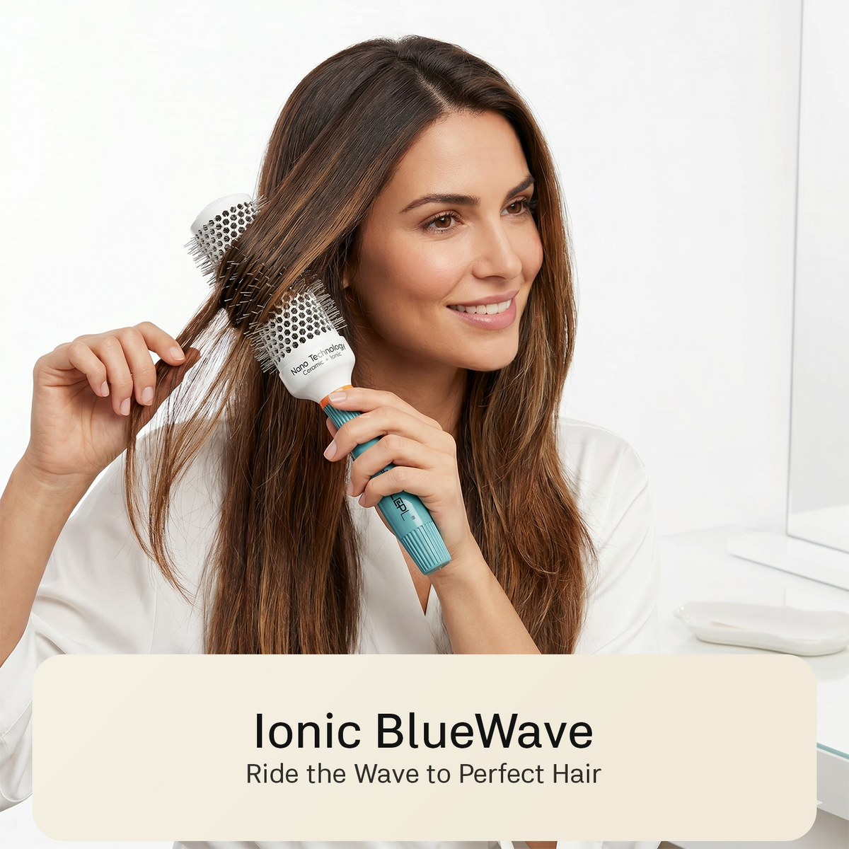 LEPL Ionic BlueWave Professional Round Hair Brush, 45mm, Blue & White