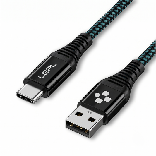 LEPL Core AC10 USB Type-C Charging Data Cable, 1 Meter, Green & Black