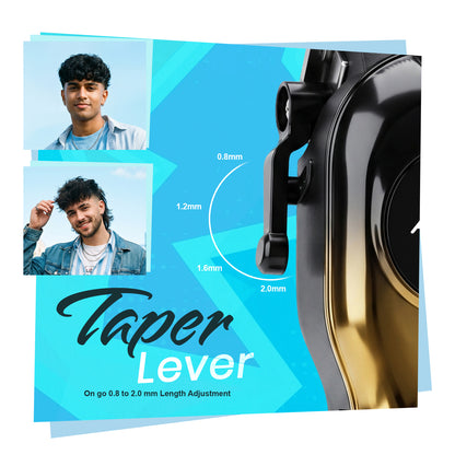 LEPL A-203 Professional Hair Clipper with 2 Years Warranty, Gold & Black