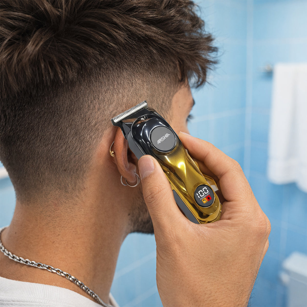 LEPL A-305 Professional Hair Trimmer with 2 Years Warranty, Gold & Black