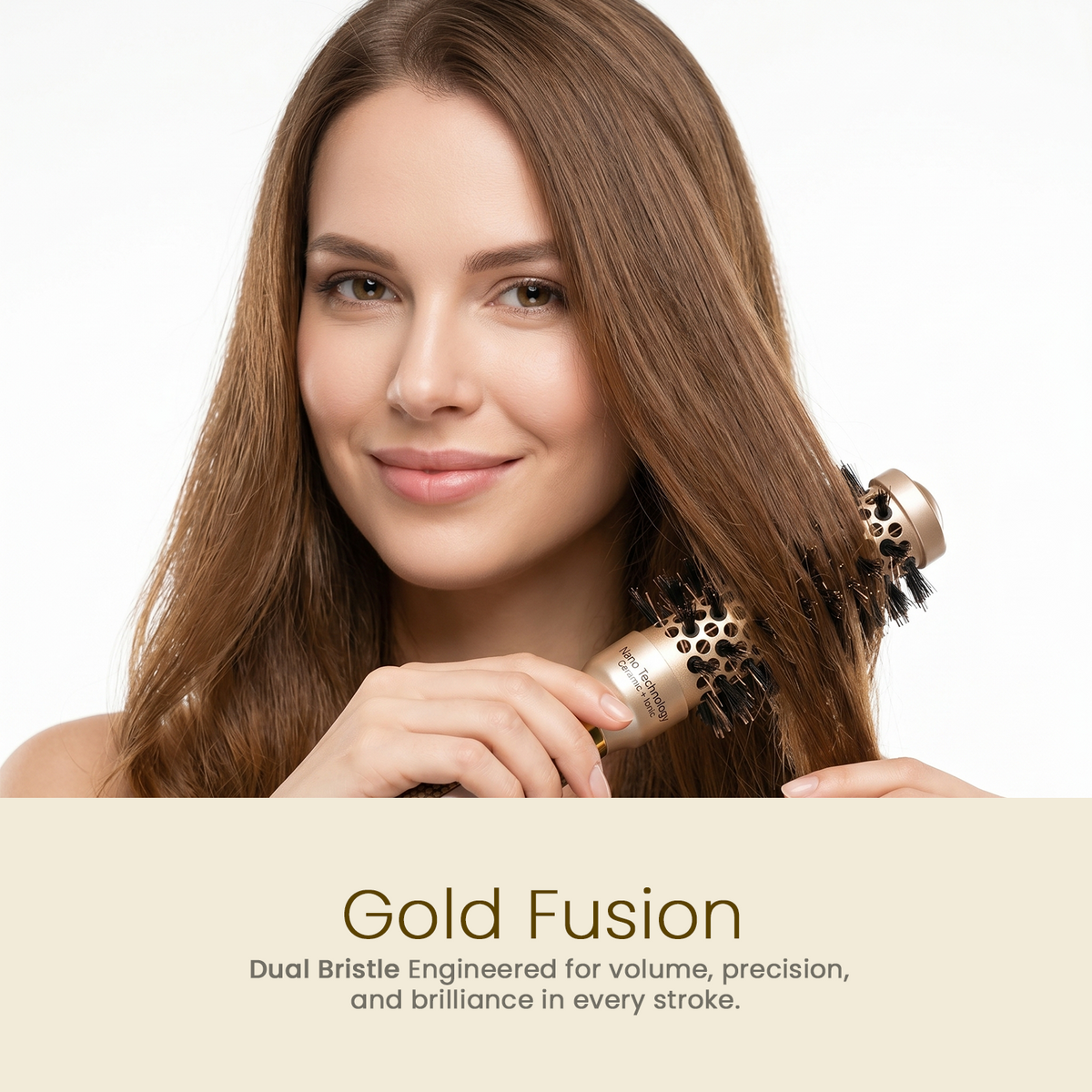 LEPL GoldFusion 25mm Professional Round Hair Brush, Blush Gold