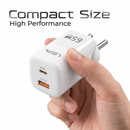 LEPL GaN Pro 65WAC 65W GaN Wall Charger, White