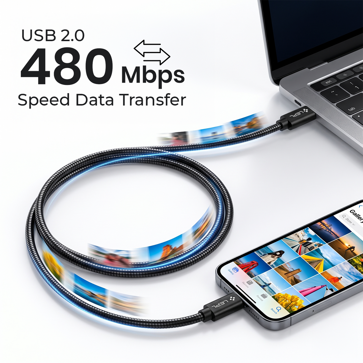 LEPL Shield CC12 60W USB Type-C to Type-C Charging Data Cable, 1.2 Meter, Black