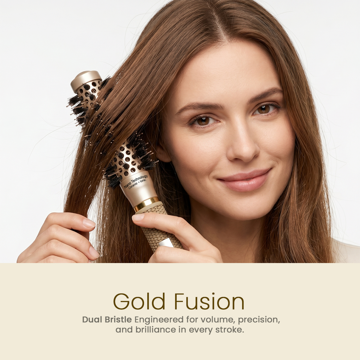 LEPL GoldFusion 19mm Professional Round Hair Brush, Blush Gold