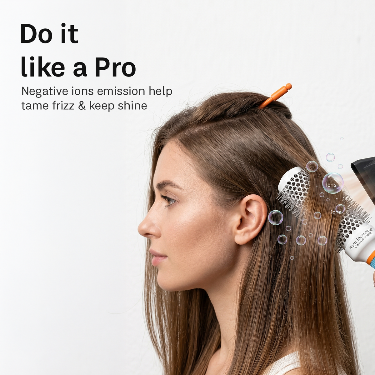 LEPL Ionic BlueWave Professional Round Hair Brush, 32mm, Blue & White