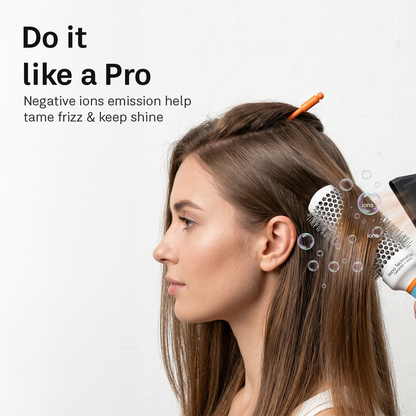 LEPL Ionic BlueWave Professional Round Hair Brush, 25mm, Blue & White