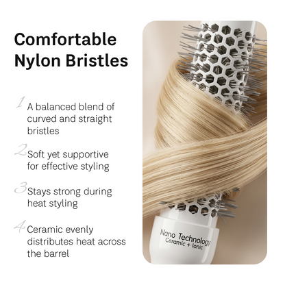LEPL Ionic BlueWave Professional Round Hair Brush, 19mm, Blue & White