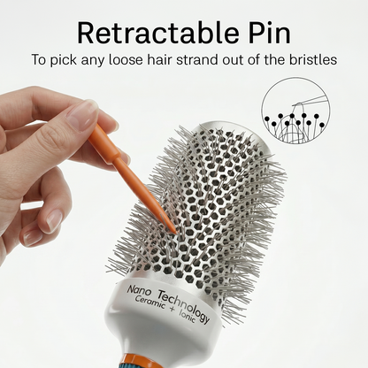 LEPL Ionic BlueWave Professional Round Hair Brush, 53mm, Blue & White