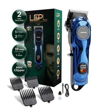LEPL A-204 Professional Hair Clipper with 2 Years Warranty, Blue