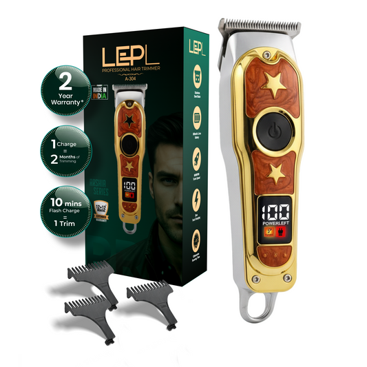 LEPL A-304 Professional Hair Trimmer with 2 Years Warranty, Gold