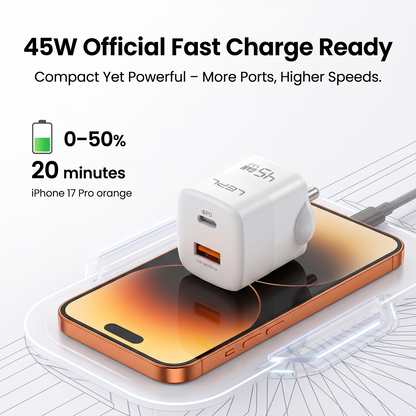 LEPL GaN Pro 45WAC 45W GaN Wall Charger, White