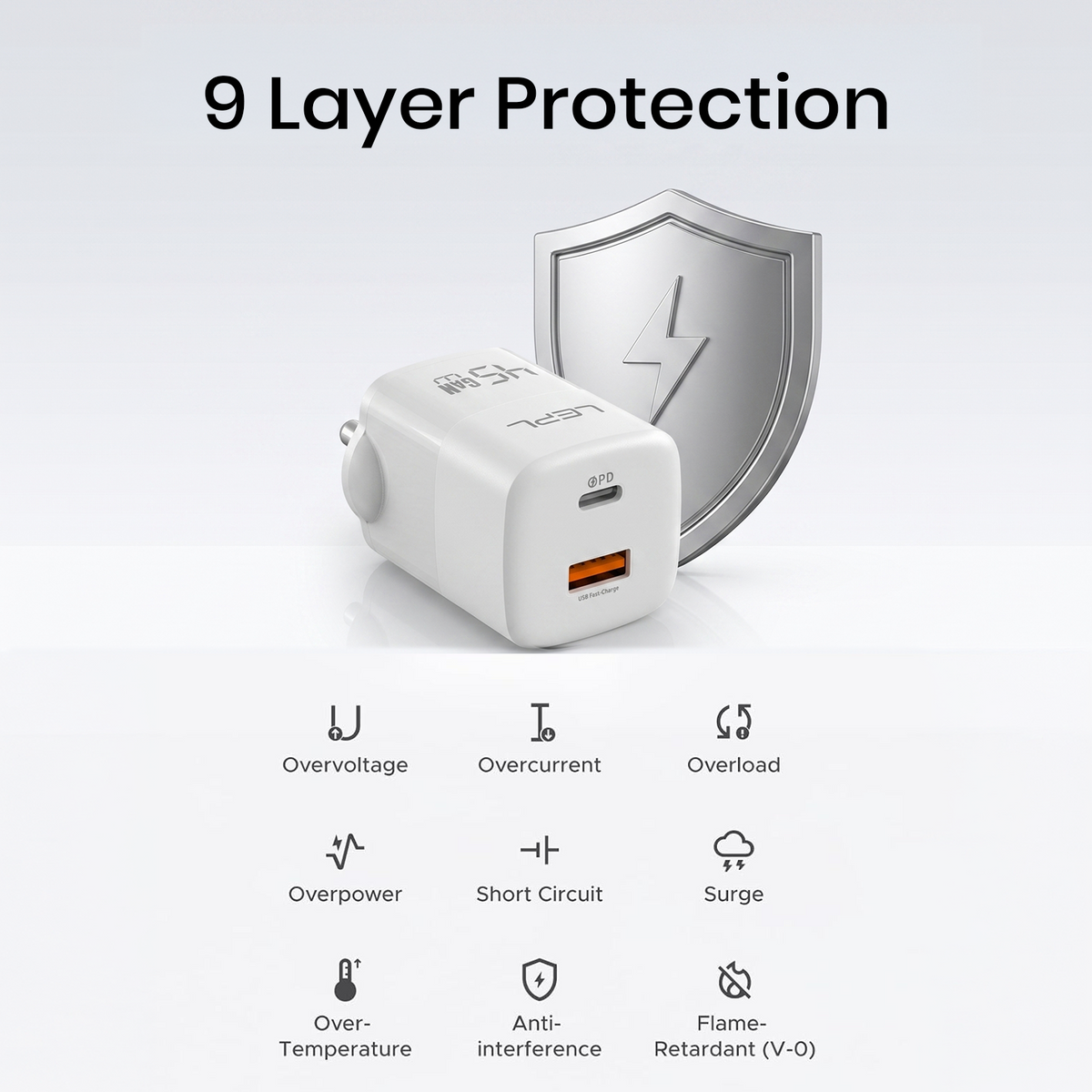 LEPL GaN Pro 45WAC 45W GaN Wall Charger, White