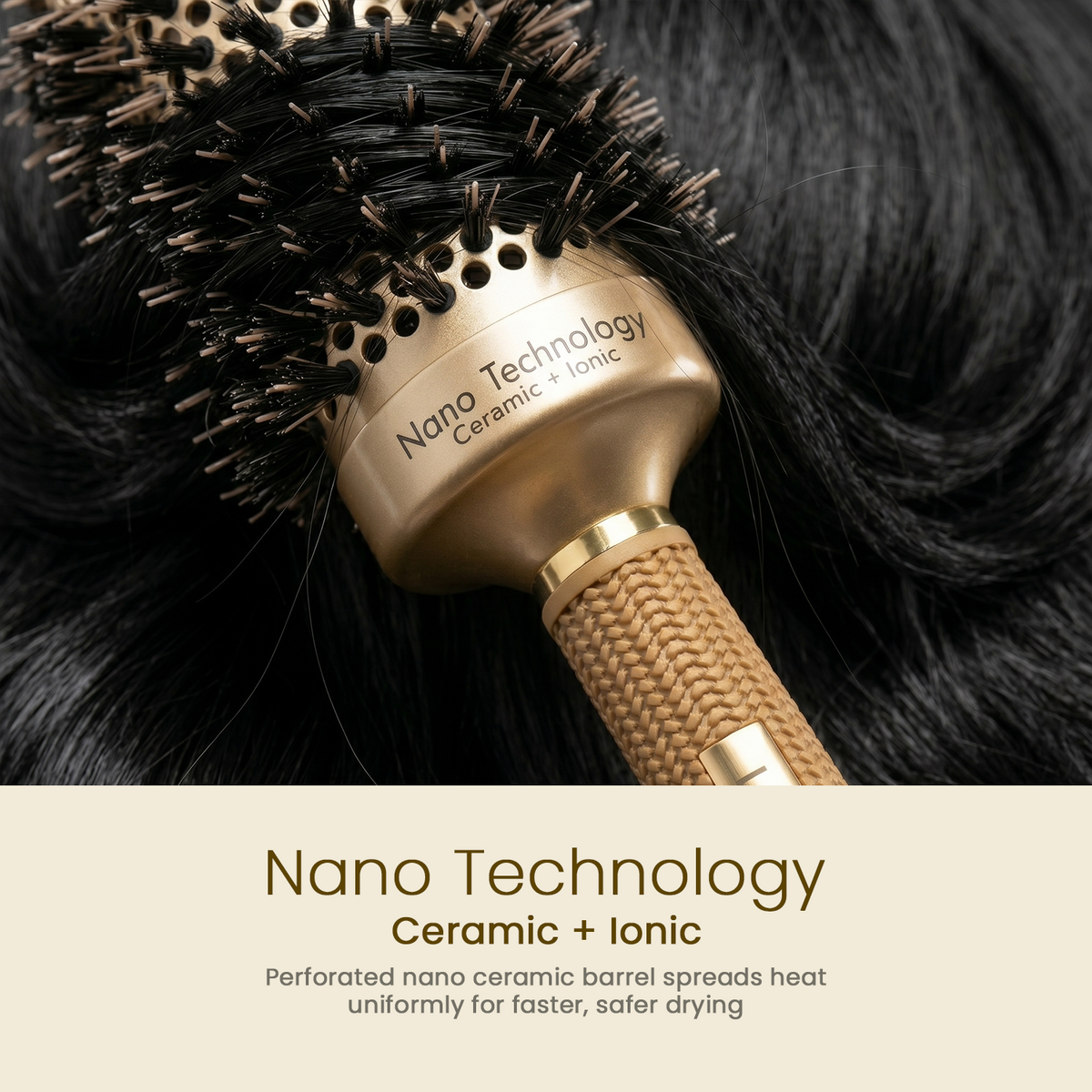 LEPL GoldFusion 45mm Professional Round Hair Brush, Blush Gold