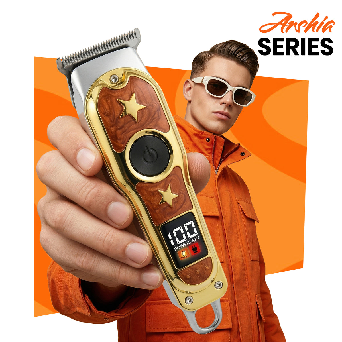 LEPL A-304 Professional Hair Trimmer with 2 Years Warranty, Gold