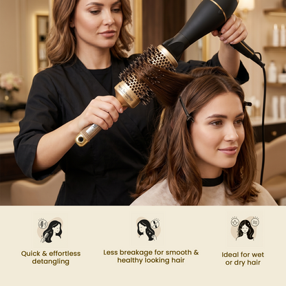 LEPL GoldFusion 53mm Professional Round Hair Brush, Blush Gold