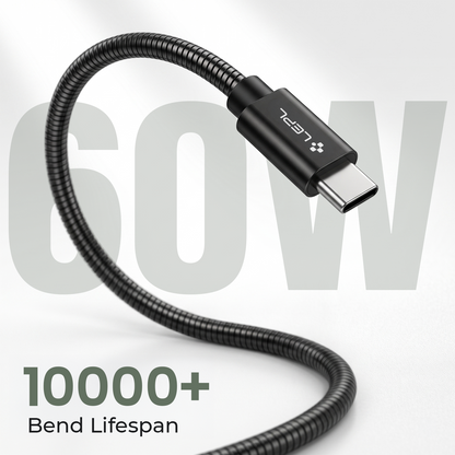 LEPL Shield CC12 60W USB Type-C to Type-C Charging Data Cable, 1.2 Meter, Black