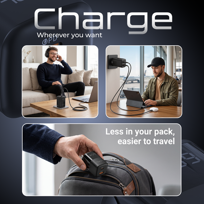 LEPL GaN Pro 65WAC 65W GaN Wall Charger, Black