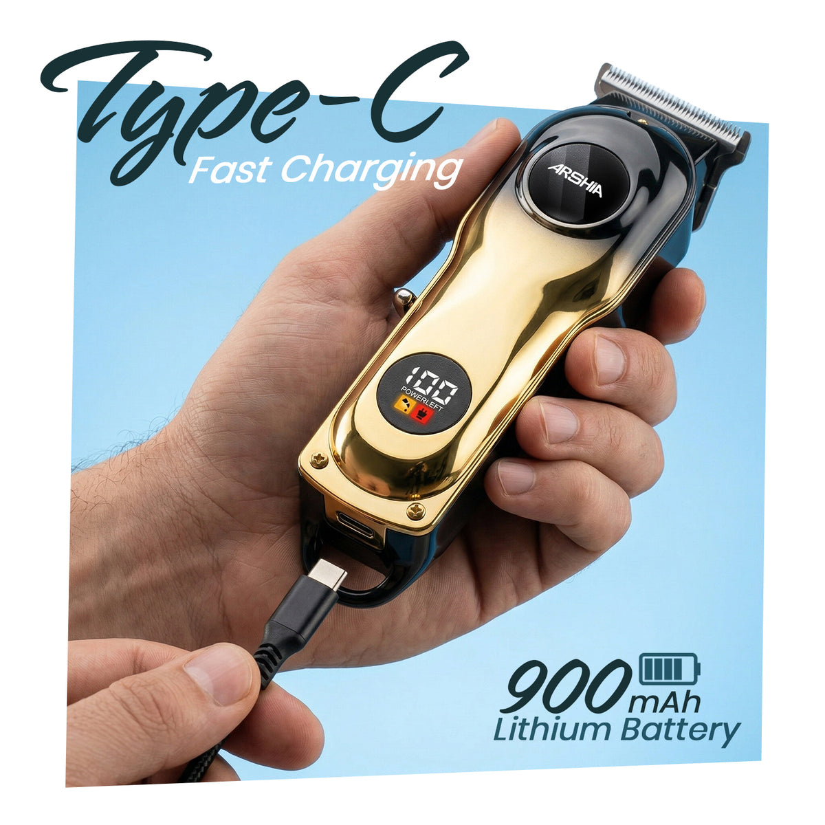LEPL A-305 Professional Hair Trimmer with 2 Years Warranty, Gold & Black