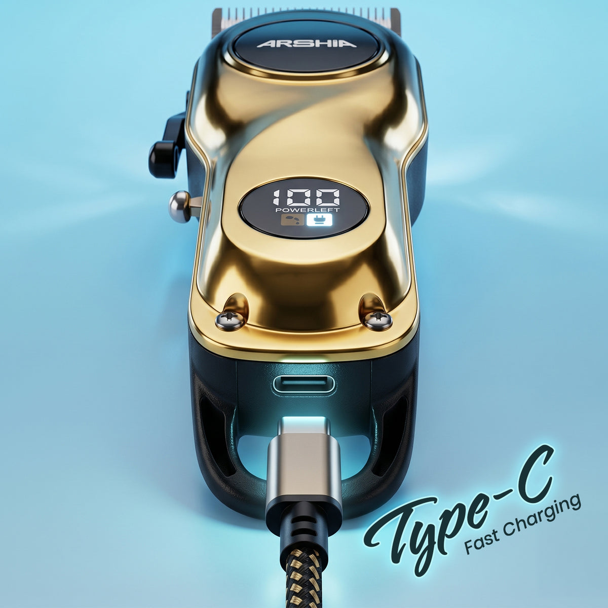 LEPL A-203 Professional Hair Clipper with 2 Years Warranty, Gold & Black