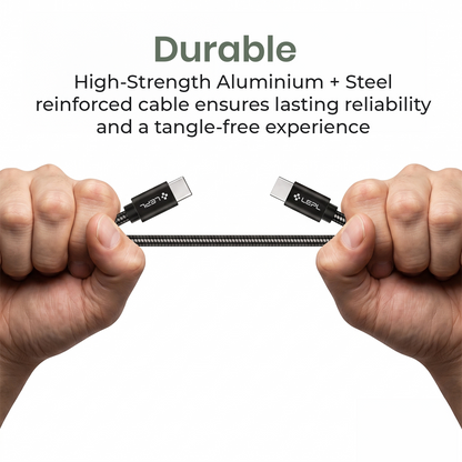LEPL Shield CC12 60W USB Type-C to Type-C Charging Data Cable, 1.2 Meter, Black