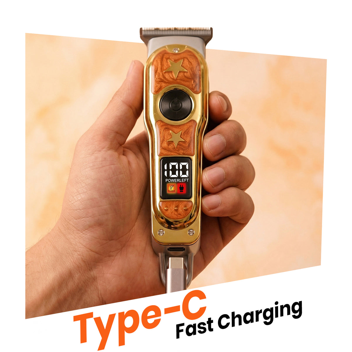 LEPL A-304 Professional Hair Trimmer with 2 Years Warranty, Gold