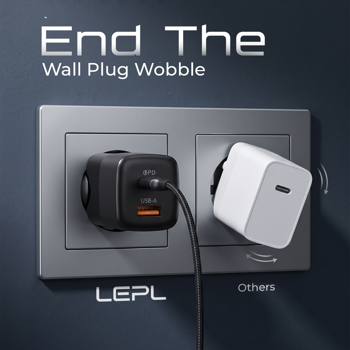 LEPL GaN Pro 65WAC 65W GaN Wall Charger, Black