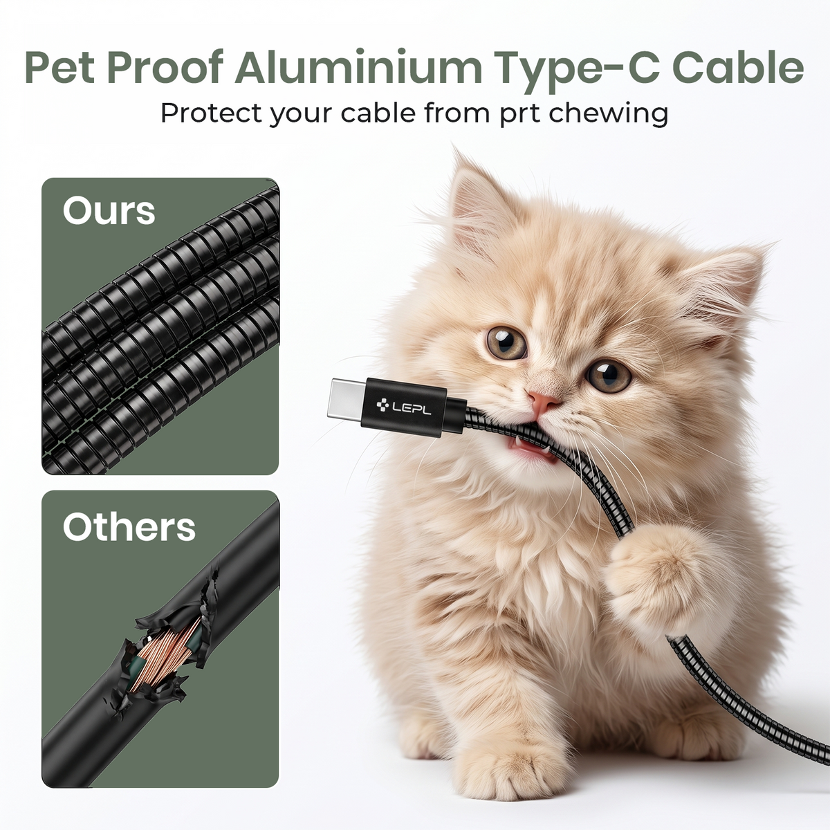 LEPL Shield CC12 60W USB Type-C to Type-C Charging Data Cable, 1.2 Meter, Black