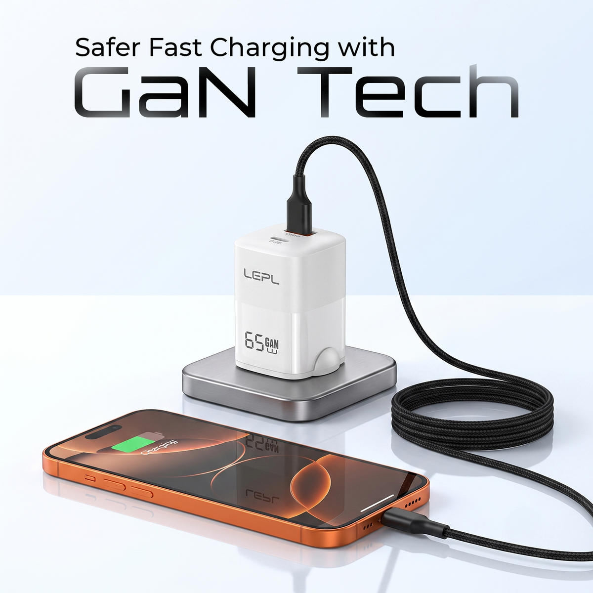 LEPL GaN Pro 65WAC 65W GaN Wall Charger, White