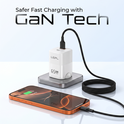 LEPL GaN Pro 65WAC 65W GaN Wall Charger, White