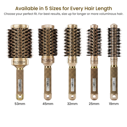 LEPL GoldFusion 53mm Professional Round Hair Brush, Blush Gold