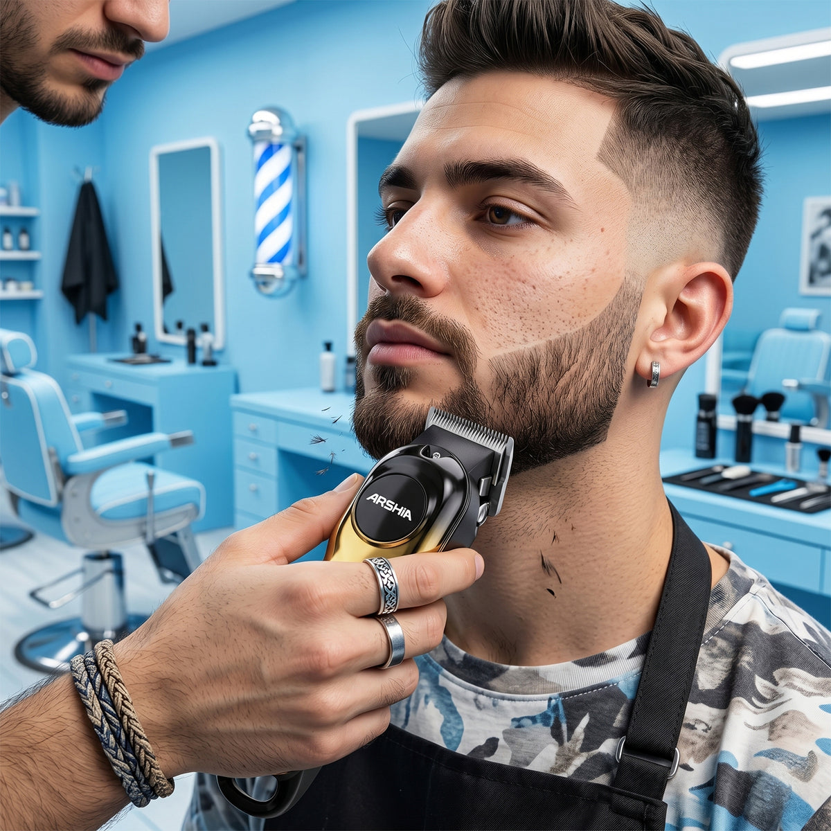 LEPL A-203 Professional Hair Clipper with 2 Years Warranty, Gold & Black