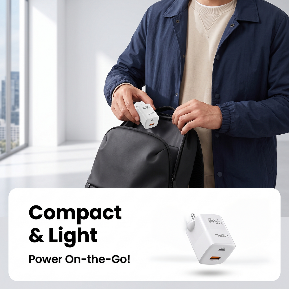 LEPL GaN Pro 45WAC 45W GaN Wall Charger, White