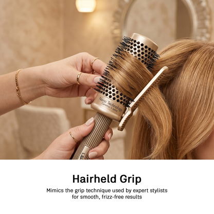 LEPL Pro Hold 45mm Round Hair Brush with Handheld Detangle Clip, Blush Gold