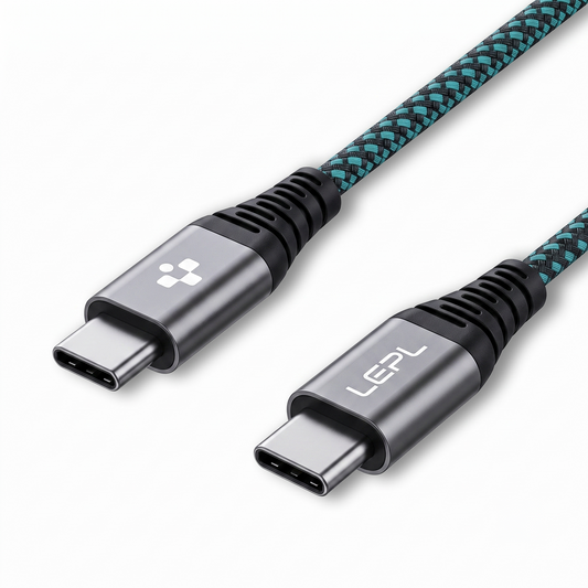 LEPL Core CC10 60W USB Type-C to Type-C Charging Data Cable, 1 Meter, Green & Black