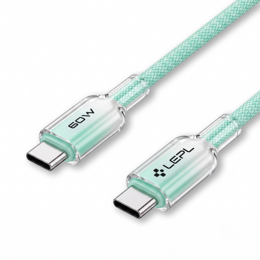 LEPL Core Plus CC10 60W USB Type-C to Type-C Charging Data Cable, 1 Meter, Green