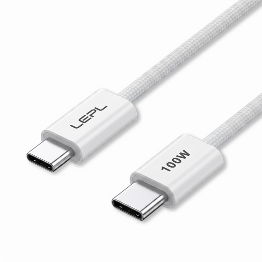 LEPL Prime CC10 100W USB Type-C to Type-C Charging Data Cable, 1 Meter, White