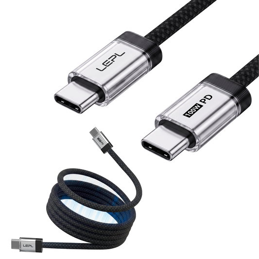LEPL Mag CC12 100W USB Type-C to Type-C Charging Data Cable, 1.2 Meter, Black