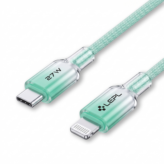 LEPL Core Plus CL10 27W USB Type-C to Lightning Charging Data Cable, 1 Meter, Green