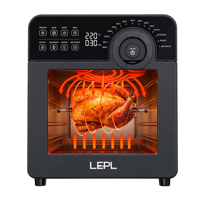 LEPL LAF526 Crispify Air Fryer Oven 14 L,1700 W, 16 Preset Programs| Roast, Dehydrate, Bake,Fry, Rotisserie, Grill, Convection | Touch, Digital display, Rapid Air Tech, Temp &Timer Control,1 Year Warranty