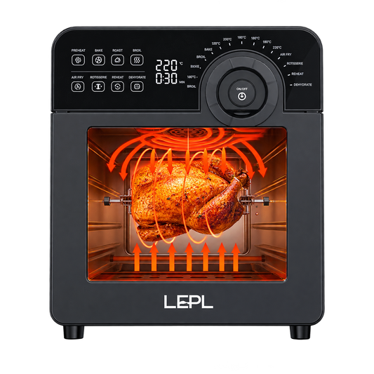 LEPL LAF526 Crispify Air Fryer Oven 14 L,1700 W, 16 Preset Programs| Roast, Dehydrate, Bake,Fry, Rotisserie, Grill, Convection | Touch, Digital display, Rapid Air Tech, Temp &Timer Control,1 Year Warranty