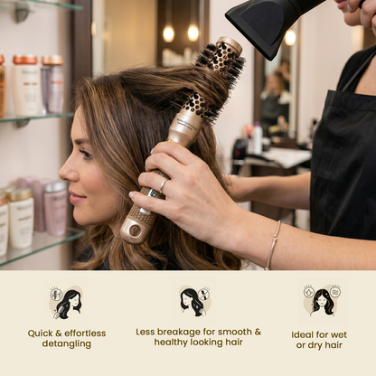 LEPL GoldFusion 25mm Professional Round Hair Brush, Blush Gold