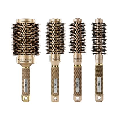 LEPL GoldFusion 5-Piece Professional Round Hair Brush Set, Blush Gold