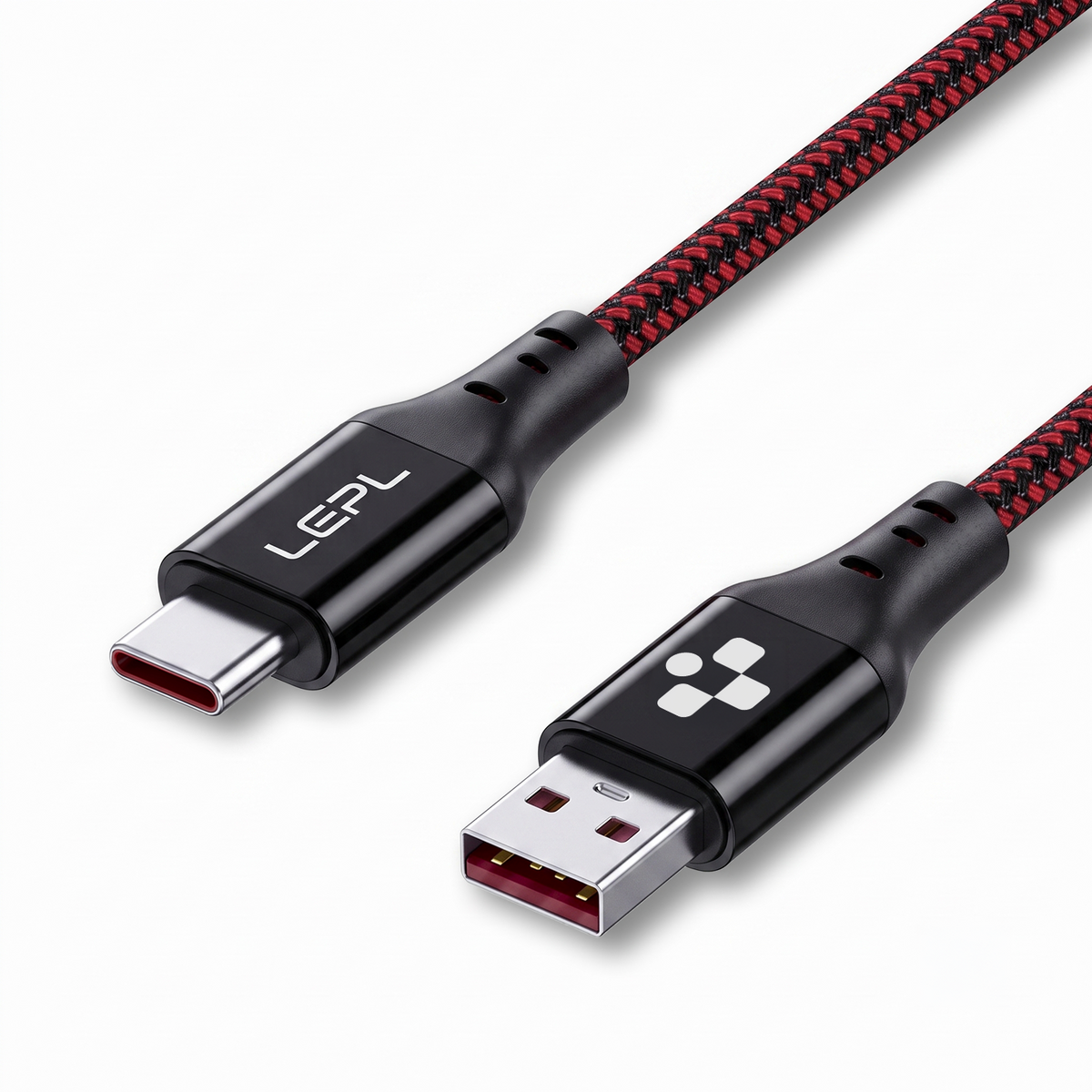 LEPL Volt AC10 65W USB Type-C Charging Data Cable, 1 Meter, Red & Black